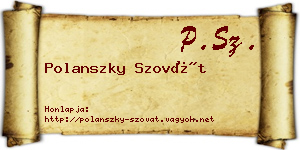 Polanszky Szovát névjegykártya